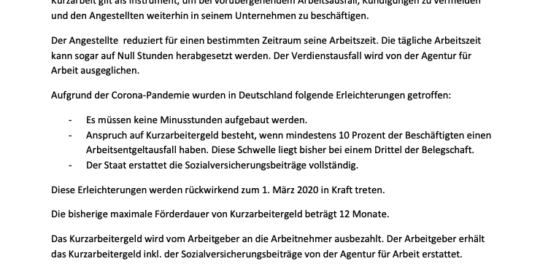 Mandanteninformation zur aktuellen Corona-Krise