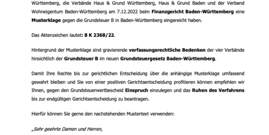 Grundsteuererklärung – Einspruch gegen den Grundsteuerwertbescheid